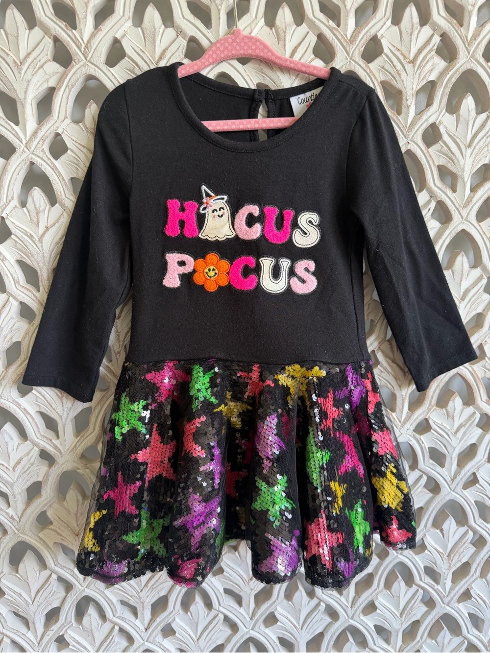 Counting Daisies Hocus Pocus Halloween Sequin Star Dress Size 3T